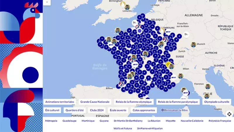 Illustration de la carte interactive des animations et festivités organisées dans le cadre des vacances olympiques et paralympiques