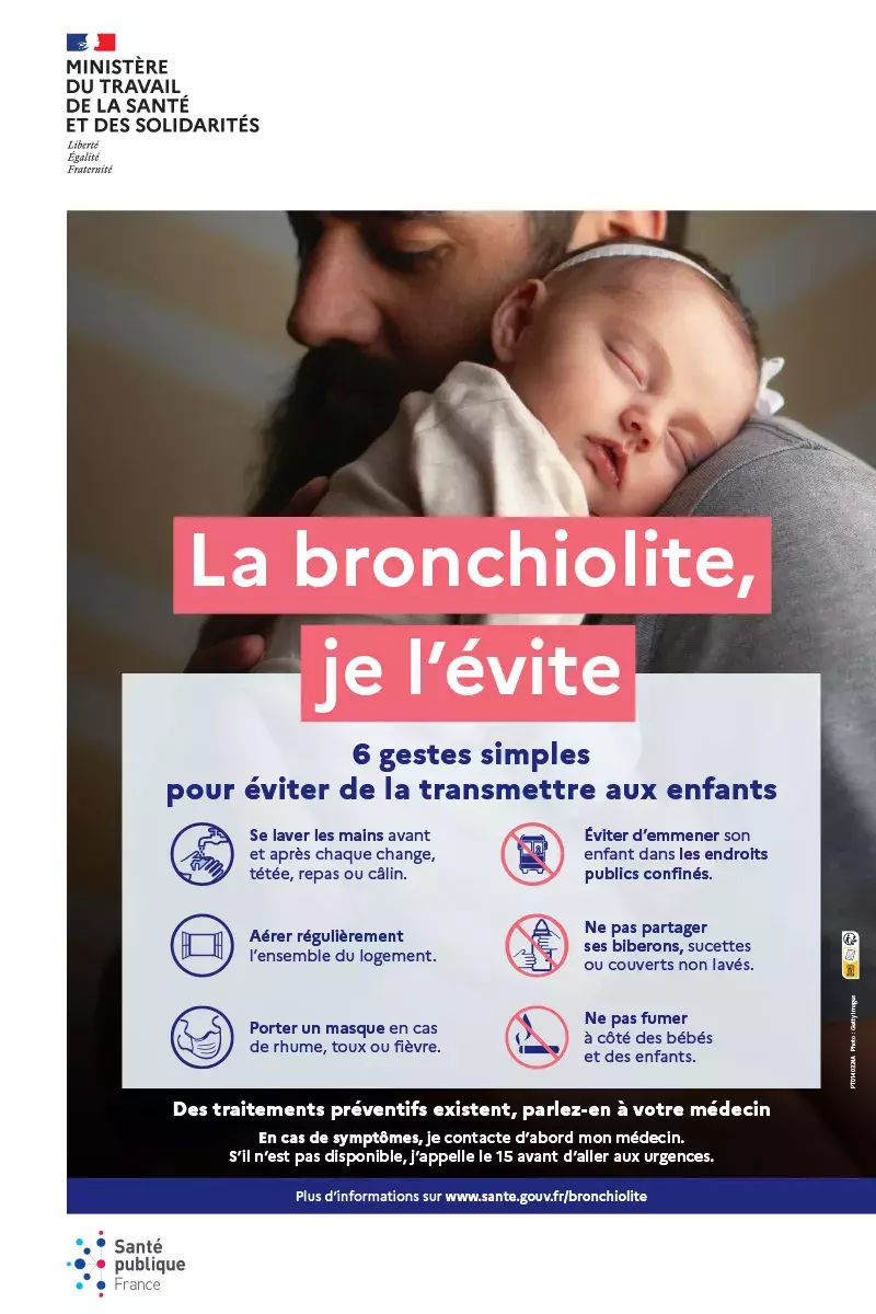 Affiche "La bronchiolite, je l'évite"